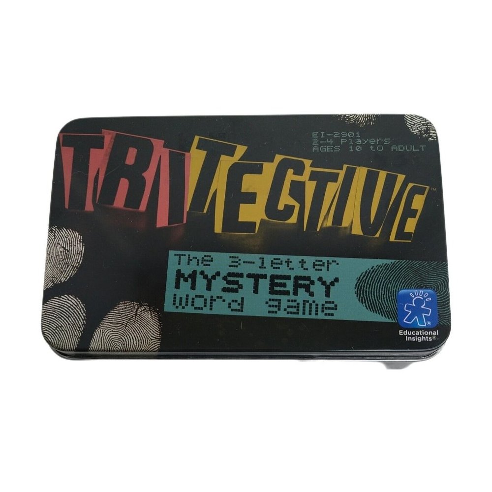 Tritective 3-letter Mystery Word Game Age 10+ Tin Open Cards Sealed Educational